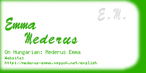 emma mederus business card